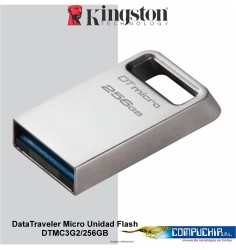 Memoria Flash Kingston 256GB / DataTraveler Micro Unidad Flash USB 3.2 Gen 1 Ultrapequeño con Metal Premium.