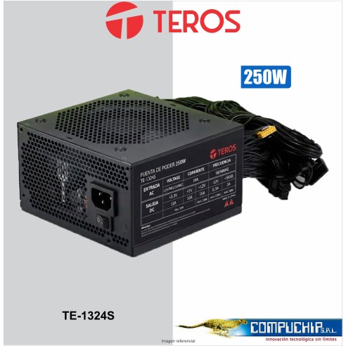 Fuente de alimentación TEROS TE-1324S, Formato ATX, 250W, 115V / 230V