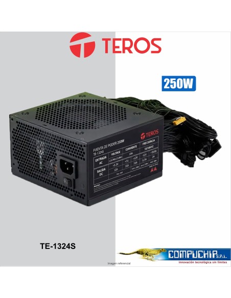 Fuente de alimentación TEROS TE-1324S, Formato ATX, 250W, 115V / 230V