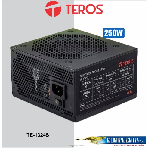 Fuente de alimentación TEROS TE-1324S, Formato ATX, 250W, 115V / 230V