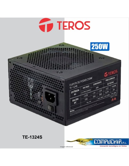 Fuente de alimentación TEROS TE-1324S, Formato ATX, 250W, 115V / 230V