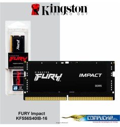 Memoria SO-DIMM Kingston Fury Impact 16GB DDR5-5600MT/s, PC5-44800, CL40, 1.1V, 262-pin