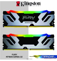 Memoria DIMM Kingston FURY 32GB DDR5-6400MT/s PC5-51200, 2Rx8, CL32, 1.4V, 288-Pin