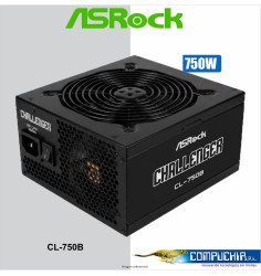 Fuente de alimentación Asrock, 750W, ATX, 80 Plus Bronze.