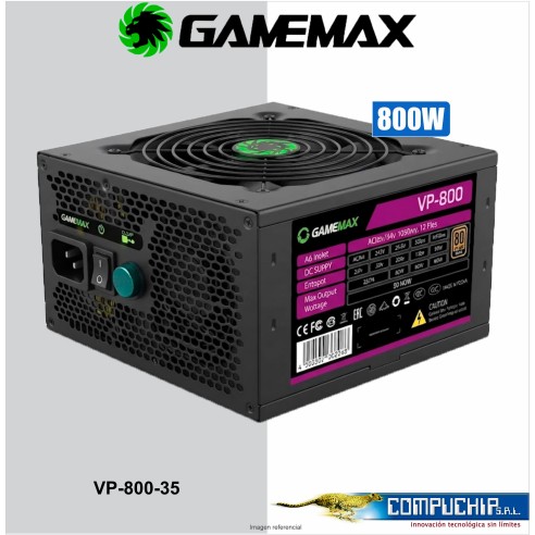 FUENTE DE PODER GAMEMAX VP-800W 80 PLUS