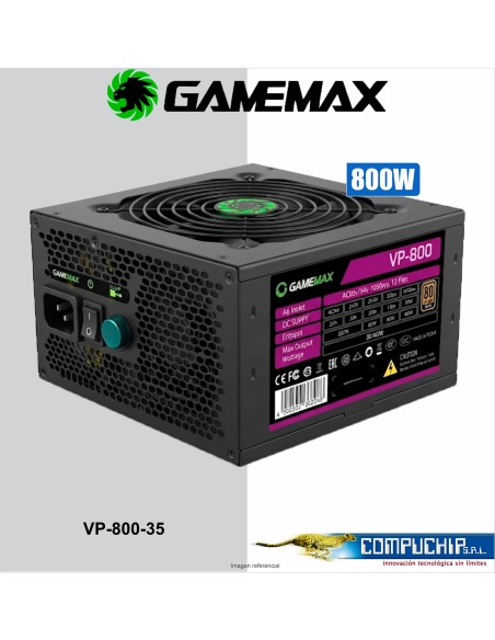 FUENTE DE PODER GAMEMAX VP-800W 80 PLUS