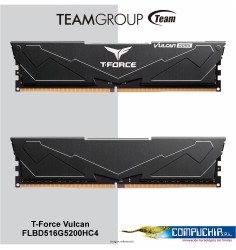 Memoria TEAMGROUP T-Force VULCAN DDR5 16GB DDR5-5200 MHz, CL40, 1.25V FLBD516G5200HC40C01