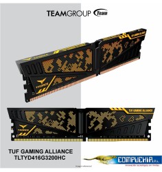 Memoria TEAMGROUP T-FORCE VULCAN TUF Gaming Alliance DDR4, 16GB DDR4-3200MHz, CL16, 1.35V