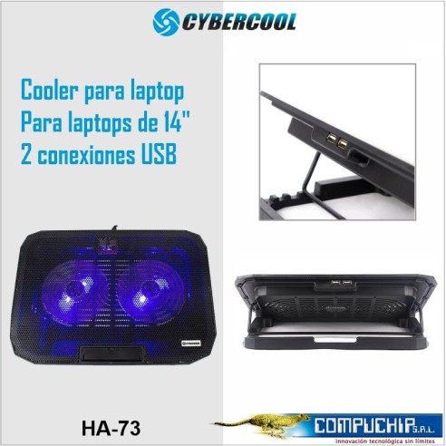 COOLER LAPTOP CYBERCOOL HA-73 PARA NOTEBOOK DE 14"