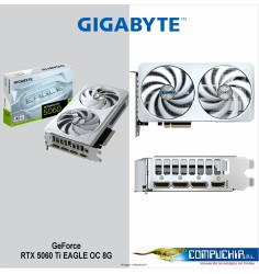 Tarjeta de video GIGABYTE GeForce RTX 5060 Ti EAGLE OC ICE 8G, 8 GB GDDR7, PCIe Gen 5.0