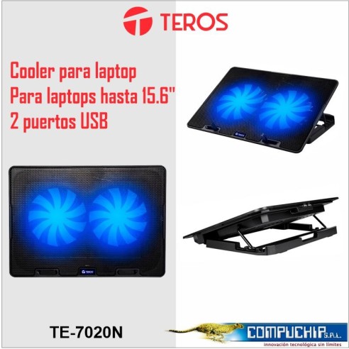 COOLER PARA NOTEBOOK TE7020N / COMPATIBLES CON NB HASTA 15.6" / 2 FAN DE 12cm