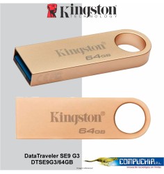 Memoria Flash USB Kingston DataTraveler SE9 G3, 64GB, USB 3.2 Gen 1 (Tipo-A)