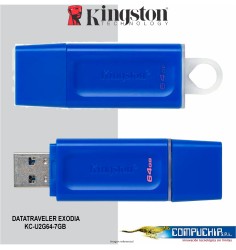 Memoria Flash USB Kingston DataTraveler Exodia, 64GB, USB 3.2 Gen 1, Color Azul
