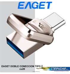 MEMORIA PORTATIL EAGET DOBLE CONECCION 32GB TIPO C - USB 3.0 CU20