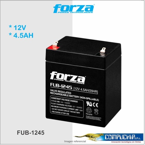 BATERIA RECARGABLE FORZA FUB-1245 12 V - 4.5 AH.