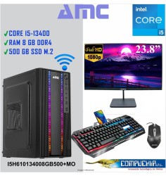 PC INTEL CORE I5-13400, 2.5/4.6 GHZ, 8GB DDR4, 500GB M.2 SSD, MONITOR 23.8".