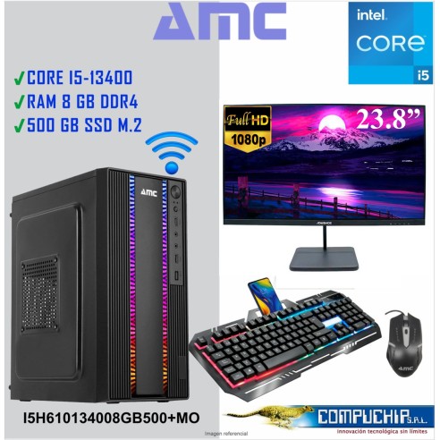 PC INTEL CORE I5-13400, 2.5/4.6 GHZ, 8GB DDR4, 500GB M.2 SSD, MONITOR 23.8".