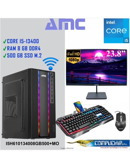 PC INTEL CORE I5-13400, 2.5/4.6 GHZ, 8GB DDR4, 500GB M.2 SSD, MONITOR 23.8".