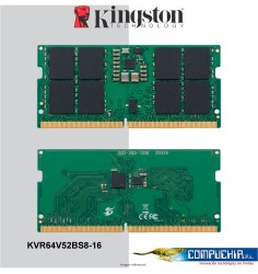 Memoria SODIMM Kingston 16GB DDR5 6400MT/s, PC5-51200, CL52, 1.1V, 262-pin, 1Rx8, Non-ECC