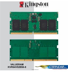 Memoria SODIMM Kingston ValueRAM, 8GB DDR5 6400MT/s, PC5-51200, CL52, 1.1V, 262- pin
