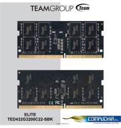 Memoria SODIMM TeamGroup Elite 32GB DDR4 3200MT/s, PC4-25600, CL22, 1.2V, 288-pin