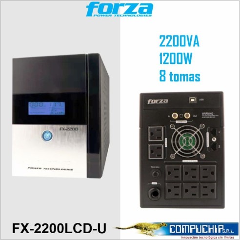 UPS FORZA FX-2200LCD-U 2200VA 1200W 8 OUT 220V US PLUG.