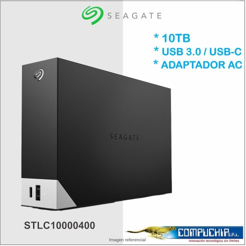 Disco duro externo Seagate One Touch Hub, STLC10000400, 10TB, USB 3.0 / USB-C