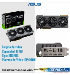 Tarjeta de video ASUS TUF Gaming GeForce RTX 4070 12GB GDDR6X , PCI-E 4.0