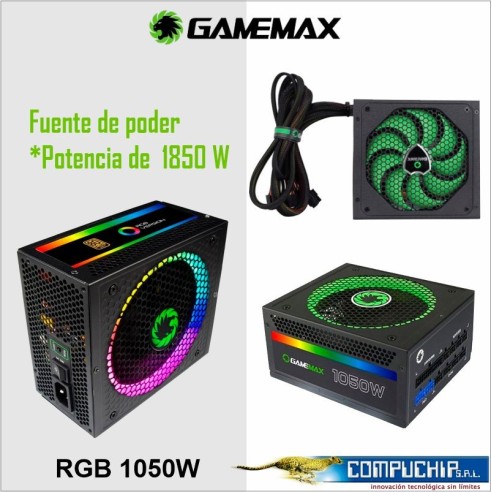 FUENTE DE PODER GAMEMAX RGB 1050W MODULAR 80PLUS APFC