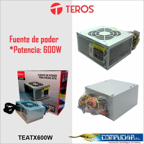 FUENTE DE ALIMENTACIÓN TEROS MATX600W, 600W, MATX, 115V / 230V.