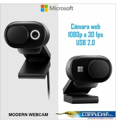 CAMARA DE VIDEOCONFERENCIA MICROSOFT MODERM WEBCAM, FHD 1080P, CMOS SENSOR, MICROFONO, USB