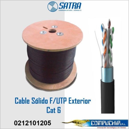 CABLE SOLIDO PARA EXTERIORES F/UTP-PE CAT6 , SATRA, 305 METROS