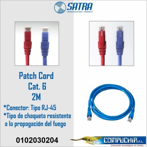 PATCH CORD UTP CAT. 6,  SATRA,   2 METROS