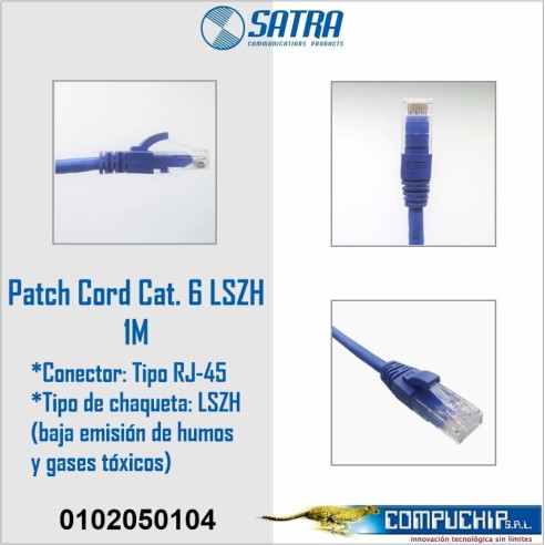 PATCH CORD  LSZH CAT. 6, SATRA, 1METRO