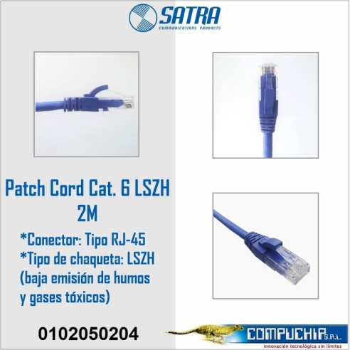 PATCH CORD LSZH CAT. 6, SATRA,   2 METROS