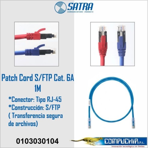 PATCH CORD S/FTP CAT. 6A, SATRA,  1 METRO
