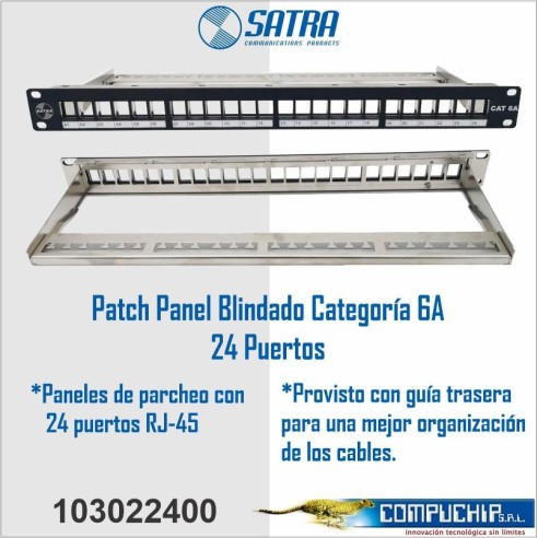 Patch Panel Categoría 6A Blindado Descargado