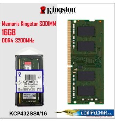Memoria SODIMM Kingston 16GB DDR4 3200MT/s, PC4-25600, CL22, 1.2V, 260-pin