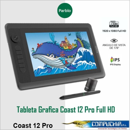 TABLETA GRÁFICA PARBLO INTANGBO COAST 12 PRO FULL HD 11.6".